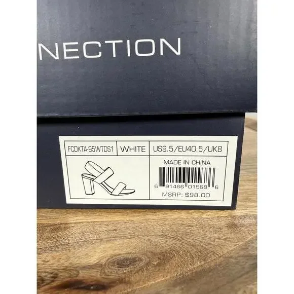 French Connection Women's Dakota Block Heel Sandals White/Black Size 9.5 NWB - Picture 6 of 14